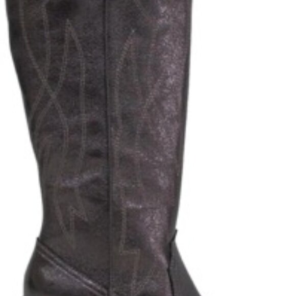 Jellypop Women's Festival Western Tall Boots Cowgirl Gunmetal Metallic Size 7.5 - Picture 2 of 5